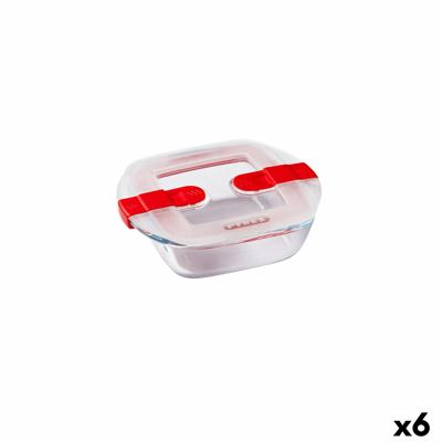 Hermetische Lunchtrommel Pyrex Cook & Heat 15 x 12 x 4 cm 350 ml Transparant Glas (6 Stuks)