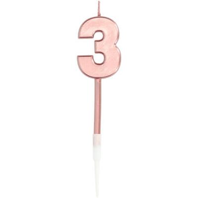 Cijferkaars 3 Metallic Roségoud