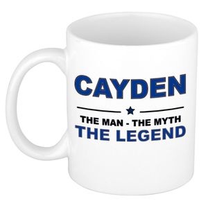 Cayden The man, The myth the legend collega kado mokken/bekers 300 ml