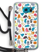 Kleurrijke katten: Samsung Galaxy S6 Transparant Hoesje met koord