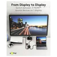 Goobay Goobay 58488 HDMI Switcher Umschalter 3 in 1 out Erweiterung Kabel 4K Manuell HDMI-switch 3 poorten Vergulde connectoren, ARC (Audio Return Channel),