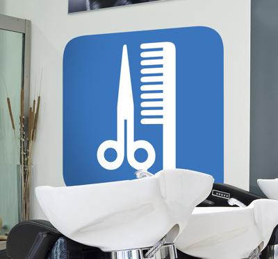 Kapper schaar kam sticker
