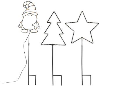 Tuinsteker 70 cm 30LED 3xAA IP44 timer 3ass 3xAA 6/18u gnome/ster/boom goldled HIT - Hit Tuinsteker 70 cm 30LED 3xAA IP44 timer 3ass 3xAA 6/18u gnome/ster/boom goldled HIT - Hit