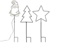 Tuinsteker 70 cm 30LED 3xAA IP44 timer 3ass 3xAA 6/18u gnome/ster/boom goldled HIT - Hit