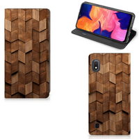 Book Wallet Case voor Samsung Galaxy A10 Wooden Cubes - thumbnail