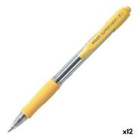 Pen Pilot Supergrip Geel 0,4 mm (12 Stuks)