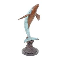 A BRONZE SCULPTURE OF A WHALE