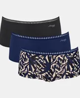 3-pack Crush Go dames boxershorts - Biologisch Katoenen dames onderbroeken - Multipack vrouwen ondergoed - XXL - Blauw - Onderbroek - Ondergoed -