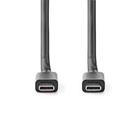 Nedis USB-Kabel | USB 3.2 Gen 2x2 | USB-C Male | USB-C Male | 100 W | 4K@60Hz | 20 Gbps | Vernikkeld | 1.00 m | Rond | PVC | Zwart | Doos - - thumbnail