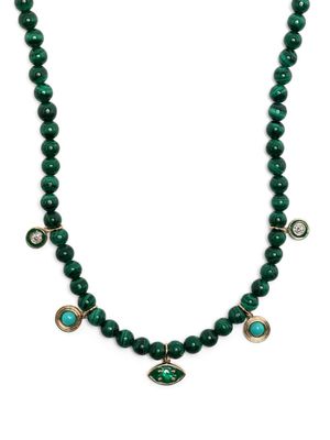 Sydney Evan collier en or 14ct à perles - Vert
