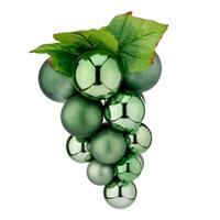 Kerstornament druiventros - groen - 28 cm - kunststof - kersthanger fruit - wijn thema