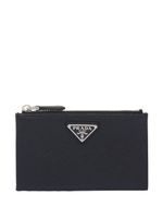 Prada porte-cartes en cuir Saffiano - Noir