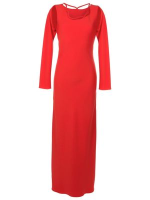 Gloria Coelho robe mi-longue à découpes - Rouge
