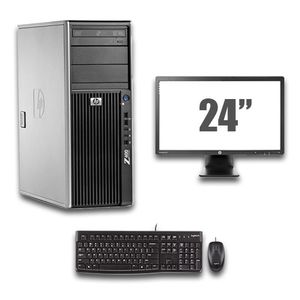 HP Z400 Workstation - Xeon W3520 - Nvidia Quadro - 8GB - 500GB HDD + 24 inch Widescreen LCD