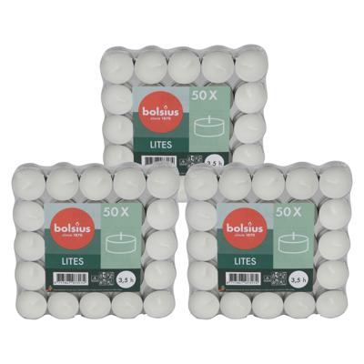 Bolsius Waxine/theelichtjes - 150x stuks - 3,5 branduren - theelichtjes - kaarsjes