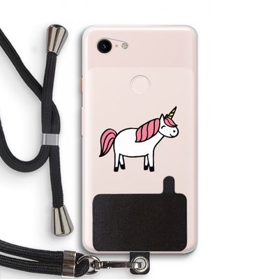 Eenhoorn: Pixel 3 XL Transparant Hoesje met koord