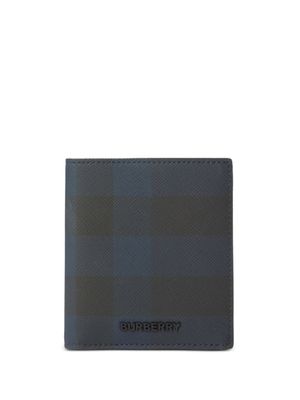 Burberry portefeuille pliant à carreaux - Bleu