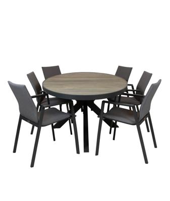 Qopps Kismo tuintafel met Fubar stapelbare tuinstoel