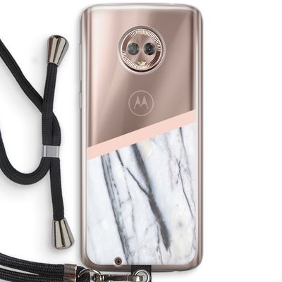 A touch of peach: Motorola Moto G6 Transparant Hoesje met koord