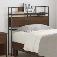 Opberghoofdbord met plank bruin eikenkleur 75 cm Bewerkt hout