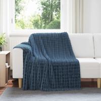 VidaXL Gooi deken marineblauw 200 x 150 cm fleece