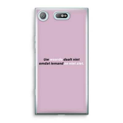 uw waarde daalt niet: Sony Xperia XZ1 Compact Transparant Hoesje