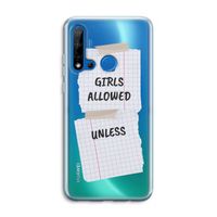 No Girls Allowed Unless: Huawei P20 Lite (2019) Transparant Hoesje
