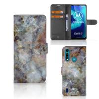 Motorola G8 Power Lite | Bookcase | Marmer Grijs | Portemonnee hoesje
