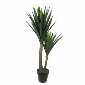 Grote groene Yucca kunstplant 120 cm in zwarte pot   -