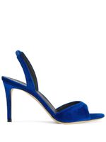 Giuseppe Zanotti sandales Lilibeth en velours à bride arrière - Bleu