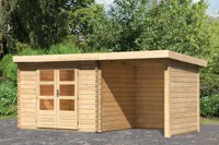 Woodfeeling | Tuinhuis Bastrup 3 met Overkapping 2,0, Zij- en Achterwand - thumbnail