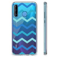 Huawei P30 Lite Doorzichtige Silicone Hoesje Zigzag Blauw