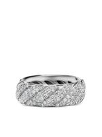 David Yurman bague Cable 7.5 mm Sculpted Cable pavée de diamants - Argent - thumbnail