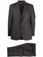 Zegna costume en laine à carreaux - Gris