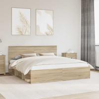 Bedframe met hoofdeinde Sonoma 180 x 200 cm Bewerkt hout