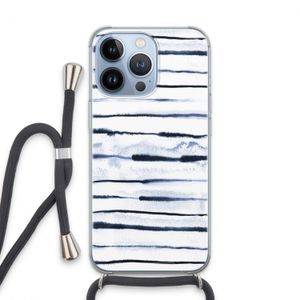 Ink Stripes: iPhone 13 Pro Transparant Hoesje met koord