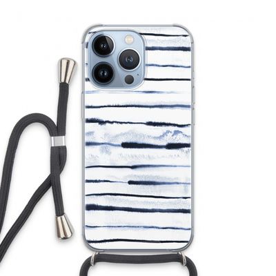 Ink Stripes: iPhone 13 Pro Transparant Hoesje met koord
