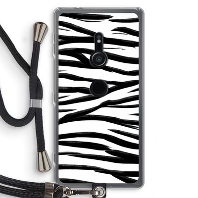 Zebra pattern: Sony Xperia XZ2 Transparant Hoesje met koord
