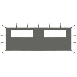 VidaXL Prieelzijwand met ramen 6x2 m antracietkleurig