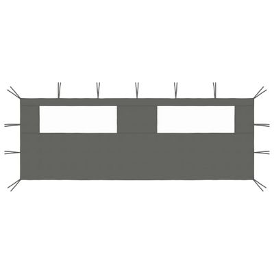 VidaXL Prieelzijwand met ramen 6x2 m antracietkleurig