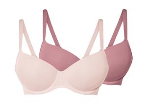 esmara 2 dames BH&apos;s (Donkerroze/roze, 95D)