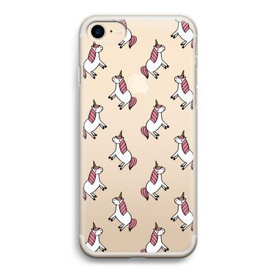 Eenhoorns overal: iPhone 7 Transparant Hoesje
