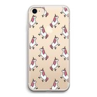 Eenhoorns overal: iPhone 7 Transparant Hoesje