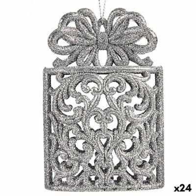 Kerstversiering Geschenkbox Zilverkleurig Plastic Purpurine 7,5 x 11,5 x 4 cm (24 Stuks)