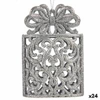 Kerstversiering Geschenkbox Zilverkleurig Plastic Purpurine 7,5 x 11,5 x 4 cm (24 Stuks)