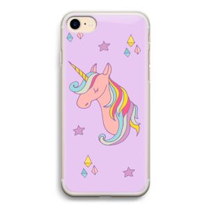 Roze eenhoorn: iPhone 7 Transparant Hoesje