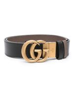 Gucci ceinture Double G en cuir - Noir