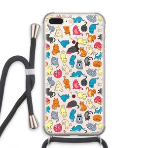Kleurrijke katten: iPhone 7 PLUS Transparant Hoesje met koord