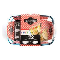 Set met ovenschalen Ô Cuisine 334SA05 Transparant Glas