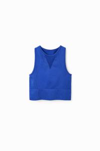 Korte elastische sporttop - BLUE - M